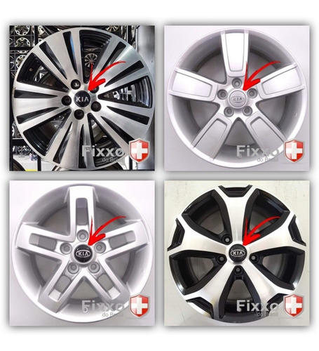 Imagem 4 de 4 de 4 Calotinhas P/ Centro Miolo Roda Kia Cerato 58mm Prata