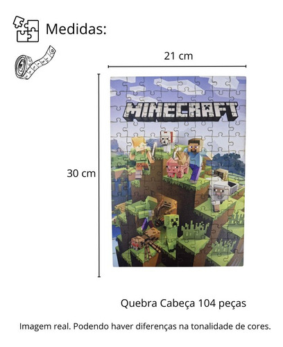 Quebra Cabeça Resistente! Mdf 3mm Minecraft Impressão Uv