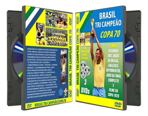 Dvds Futebol Copa 1970 Garrincha E Pelé Com 5 Discos