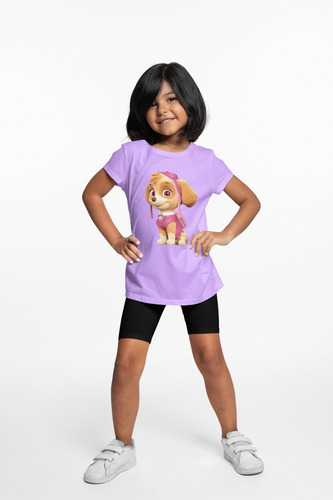 Imagen 4 de 7 de Poleras Paw Patrol Skye Estampadas Personalizadas Unisex