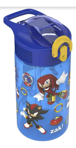 Zak - Termo Vaso Con Tapa Y Popote Antiderrame Sonic Azul