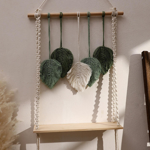 M Estante De Macramé Para Colgar En La Pared Con Tapiz De