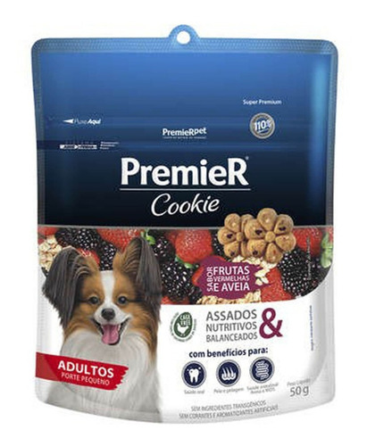 Premier Cookie Cães Adultos Frutas Vermelhas E Aveia 50g