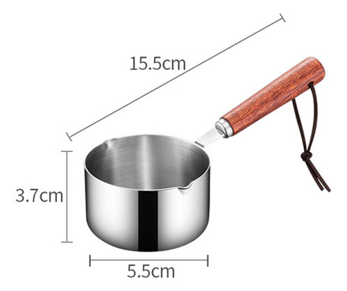 3 Mini Pote De Sopa De Aço Inoxidável Com Alça De 80ml