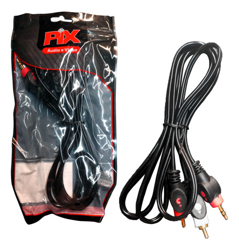Cabo Auxiliar P2 Estéreo X 2 Rca Blindado Profissional 2 Mts