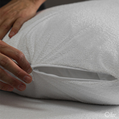 6 Protectores De Almohada Antilíquidos Con Capa De Algodón Color Blanco Liso