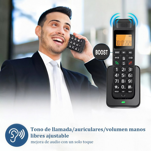 Teléfono Inalámbrico Con Lcd Para Casa Oficina Pack De 2