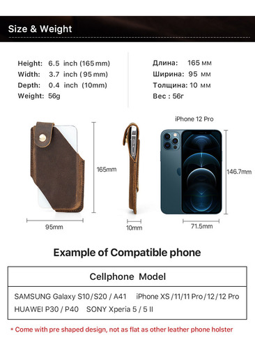 Para * Funda De Teléfono Móvil Con Cinturón De Cuero Para