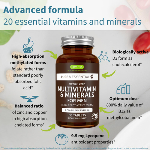 Multivitamínico Metilado Para Hombres Supplement Igennus 60