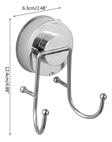 Ventosa Suspensa Traseira Punch Door Double Hook Smooth Fini