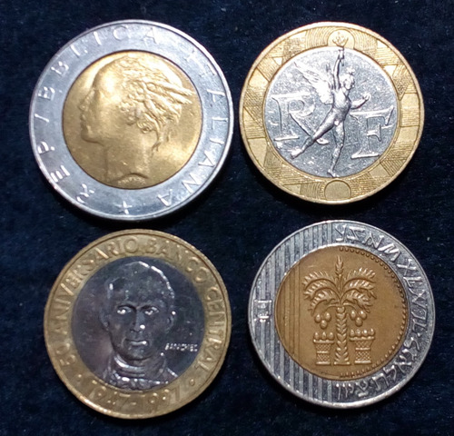 Monedas Bimetalicas Mundiales Todas Dife. Lote #3. X 17 Uni
