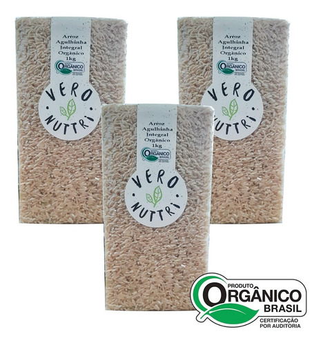 Imagem 1 de 1 de Kit Arroz Agulhinha Integral Orgânico Vero Nuttri (3 Un)