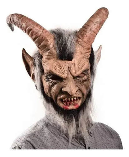 Máscara Realista De Demonio Lucifer De Halloween