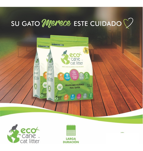 Eco Cane - Cat Litter Aglomerante Pack 6 Bolsas De 1,3 Kg