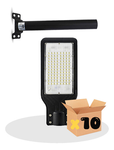 Pack De 10 Lámparas Led Suburbanas De 100 Watts Protección Ip65 Luz Blanca Fría Brazo Incluido
