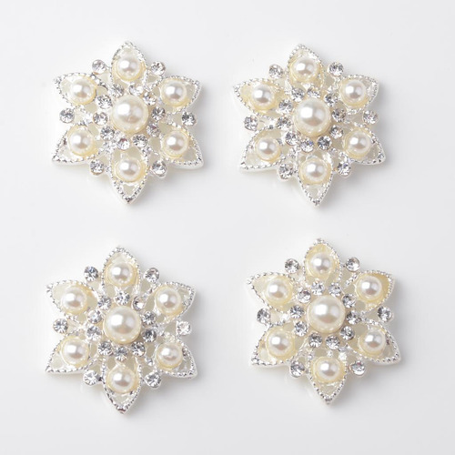 10 Botões De Strass Flor Feitos À Mão Com Encosto