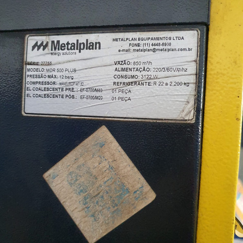 Secador De Ar Metalplan Mdr-500 Plus (Usado)