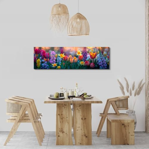 Cuadro De Lienzo De Paisaje De Flores Naturales Para Decorac
