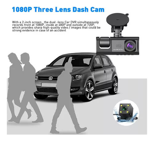 Camara Espejo Retrovisor Frente Y Trasera Auto Full Hd