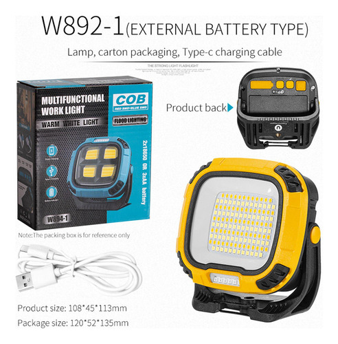 Linterna Cob Linterna Led Durable Con Lámpara De Amarillo