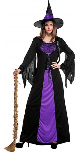 Colorida House Women Classic Wicked Witch Disfrave, Vestido