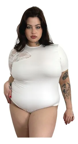 comprar Body Fiesta\u002Fcasual Encaje En Manga Talles Grandes Especiales