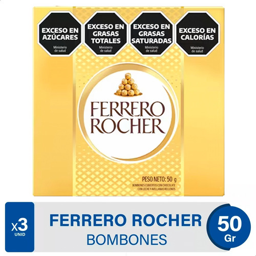Ferrero Rocher Bombones Chocolate Pack X3 Cajas - 01mercado