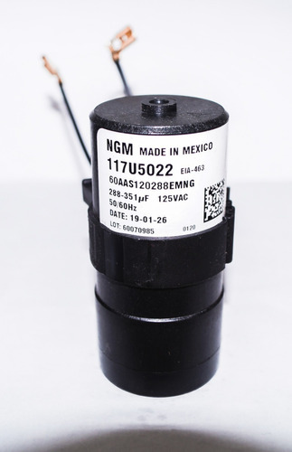 Capacitor De Arranque Ngm 117u5023, 216-264 Uf,1/2hp