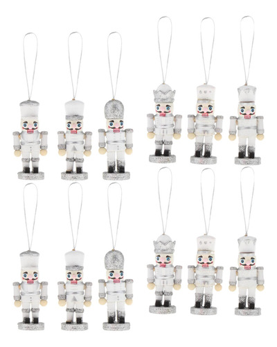12pcs Navidad Decoración Colgante Cascanueces Decoración
