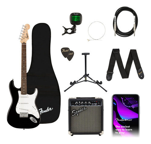 Kit Guitarra Electrica Amplificador Bolsa Correa Guardabarro