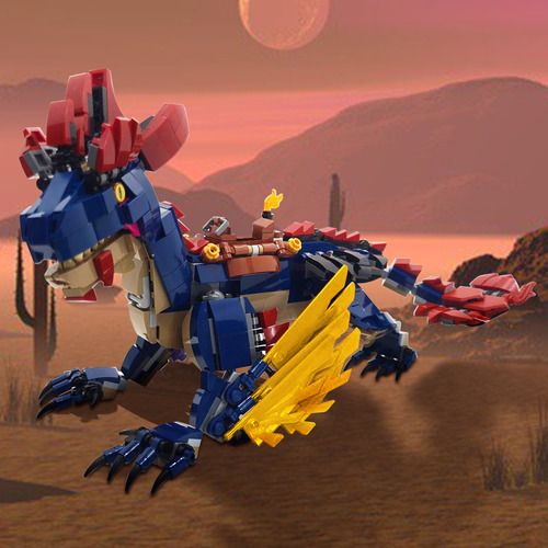 Rock Drake Building Block Survival Evolved Dinosaur Toy