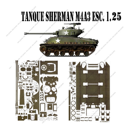 Sherman M4a3 Esc. 1.25 Papercraft