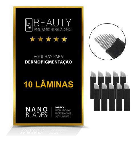 10 Lâminas Lovbeauty Nano Blade 18 0.15mm Flex Ultra Fina Cor Espessura / Modelo
