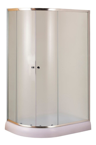 Shower Door Y Receptaculo 80x120 Curvo Derecho Empavonado