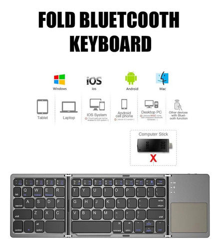 Teclado Bluetooth Portátil Plegable Inalámbrico Universal