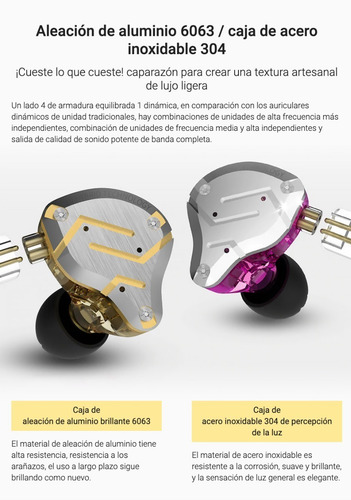 Imagen 7 de 9 de Auriculares In Ear Kz Zs10 Pro Monitoreo 5 Vias Nuevo Modelo