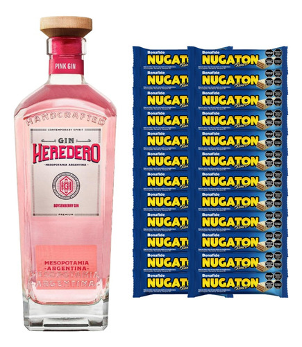 Combo Gin Heredero Pink + Nugaton Oblea Blanco X24 Unidades
