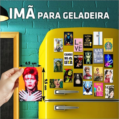 Kit 50 Imã De Geladeira Poster Bandas De Rock Personalizados