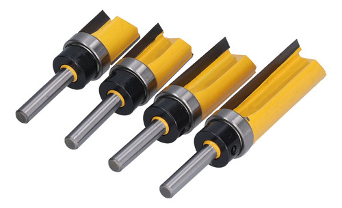 Bearing Straight Bit 4 Peças Flush Trim Router Pattern Milli
