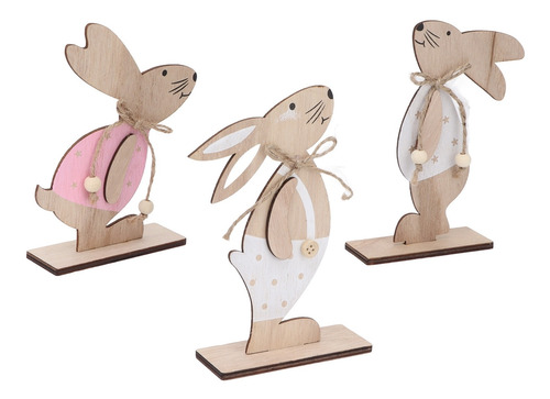 Adornos De Madera Con Forma De Conejo De Pascua Para Fiestas