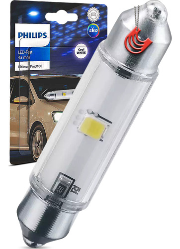 Lâmpada Led Philips Ultinon Torpedo 43mm 6000k 12v 