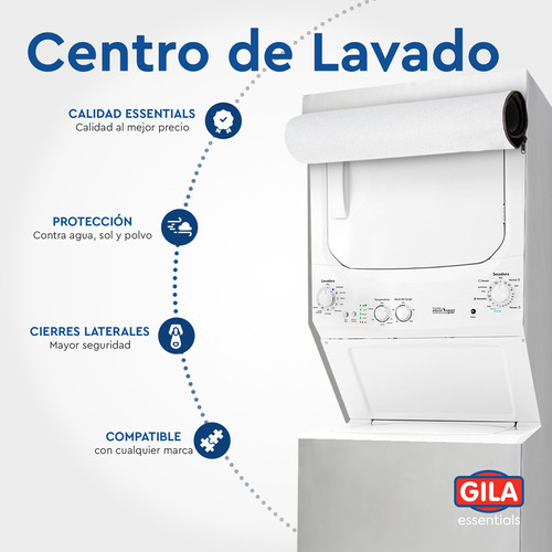 GILA Funda Para Centro De Lavado Con Cierre (protector Impermeable Gila Essentials color Gris)