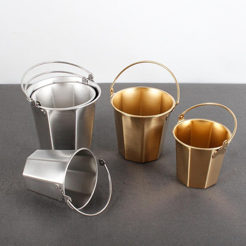 Ice Bucket With Carry Handle Beverage Bucket Argent 1.7l