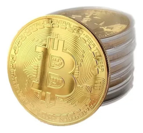 10 Monedas Bitcoin Btc Onza 40mm Criptomoneda Con Capsul