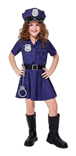 Disfraz De Policía Para Niñas De Policía Para Halloween, M P