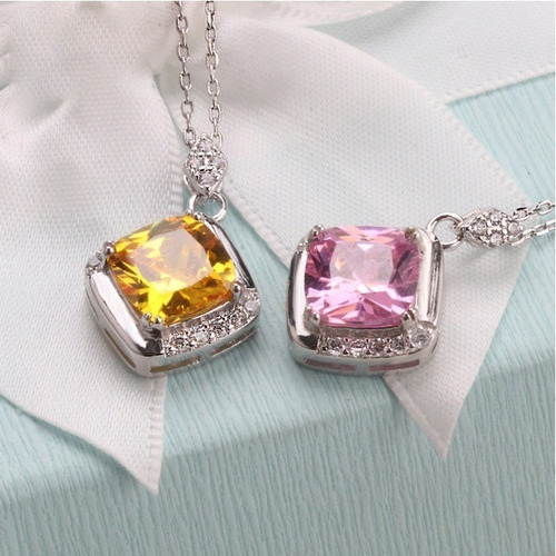 Imagen 2 de 10 de Dije Collar De Plata 925 Swarovski Mujer Zirconia Cubica