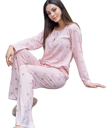Pijama Jaia Articulo 23006 Chicago Algodón Con Encaje