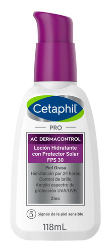 Crema Facial Fps 30 Cetaphil Pro Ac Dermacontrol 118 Ml.