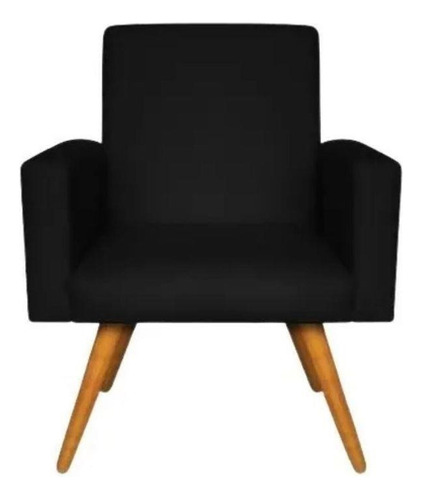 Cadeira Nina Escritório Poltrona Decorativa  Preto Visammer Desenho do tecido Suede
