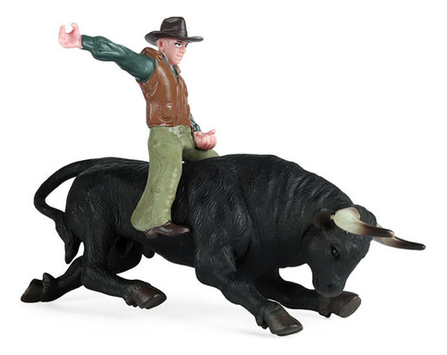 Juguete Coleccionable De Pvc Modelo Animal Rodeo Bull With R